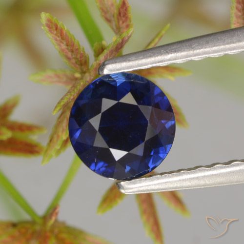 0.66ct Natural Azul escuro Safira, Redondo, VS