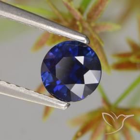 Safira Azul escuro Natural 0.66ct, Redondo, VS