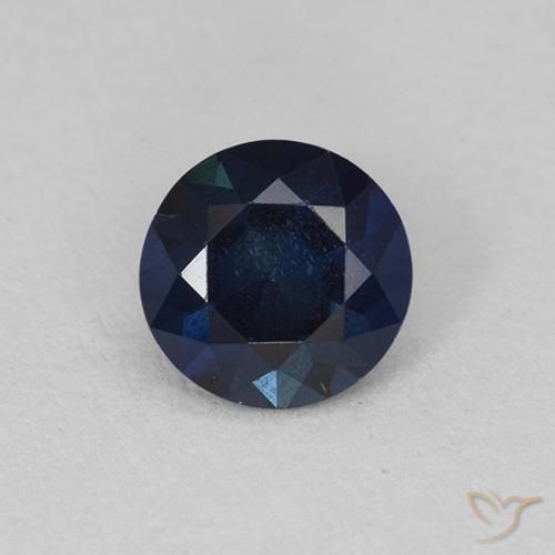 0.62ct Natural Azul escuro Safira, Redondo, VS