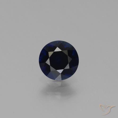 0.73ct Natural Azul escuro Safira, Redondo, VVS-VS