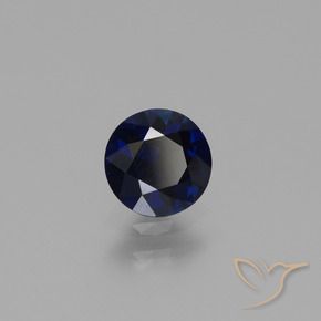 Safira Azul escuro Natural 0.73ct, Redondo, VVS-VS