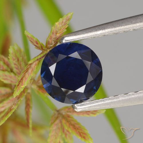 0.58ct Natural Crepúsculo Azul Safira, Redondo, VVS