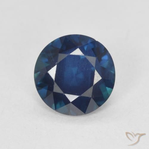 Safira azul solta de 0,74 quilates, diamante lapidado de 5,6 mm de Madagascar, Photo A