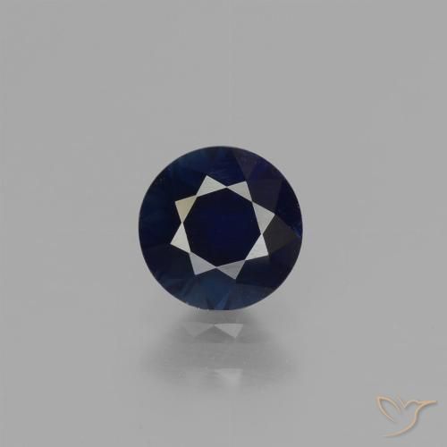 0.68ct Natural Azul escuro Safira, Redondo, VVS