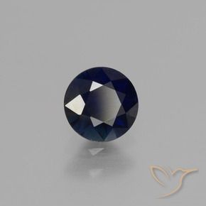 Safira Azul escuro Natural 0.68ct, Redondo, VVS