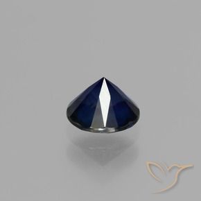 Safira Azul escuro Natural 0.68ct, Redondo, VVS