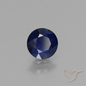 Safira Azul-marinho Natural 0.62ct, Redondo, VVS