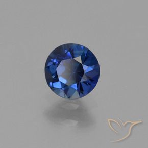 Safira Azul-marinho Natural 0.56ct, Redondo, VS