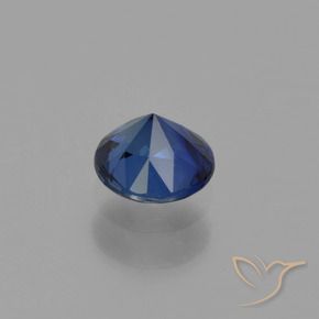 Safira Azul-marinho Natural 0.56ct, Redondo, VS