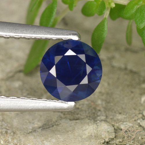 0.60ct Natural Azul-marinho Safira, Redondo, VS