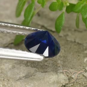 Safira Azul-marinho Natural 0.60ct, Redondo, VS