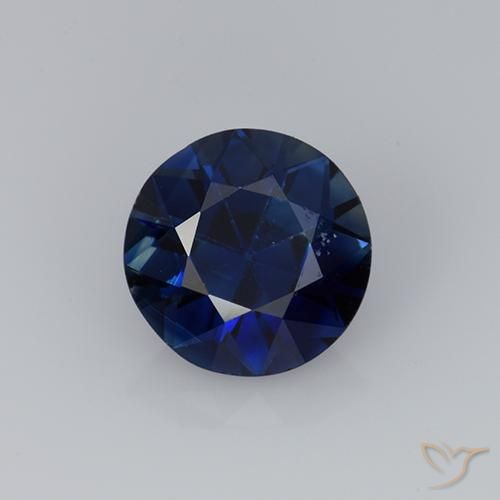 0.76ct Natural Crepúsculo Azul Safira, Redondo, VS