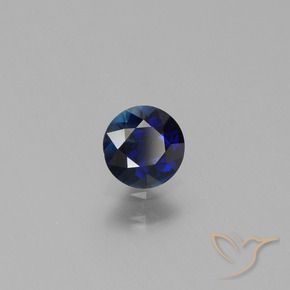 Safira Azul profundo Natural 0.52ct, Redondo, VS