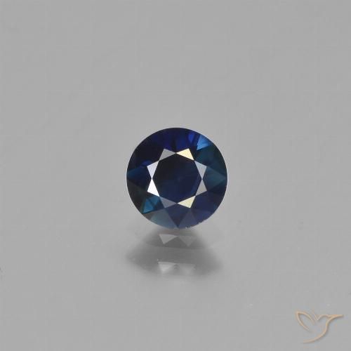 0.65ct Natural Azul escuro Safira, Redondo, VS