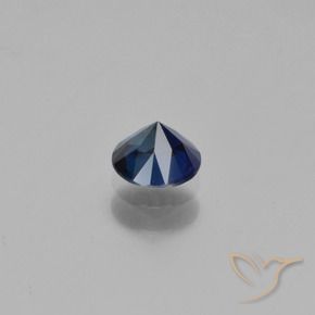 Safira Azul escuro Natural 0.65ct, Redondo, VS