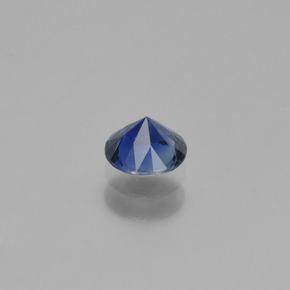 Safira azul escuro natural 0,62ct, corte redondo, VVS-VS
