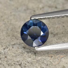Safira Azul-marinho Natural 0.64ct, Redondo, VS