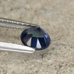 Safira Azul-marinho Natural 0.64ct, Redondo, VS