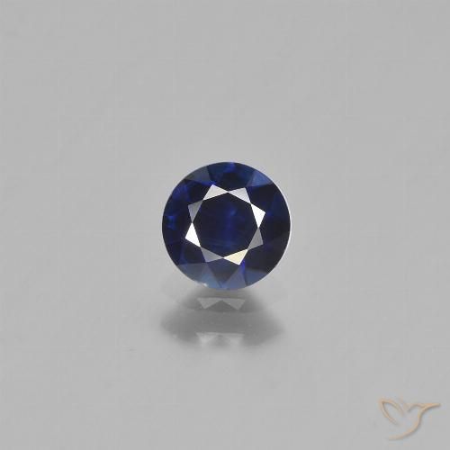 0.66ct Natural Azul escuro Safira, Redondo, VS