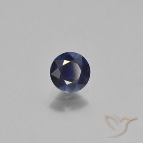Safira Azul escuro Natural 0.66ct, Redondo, VS