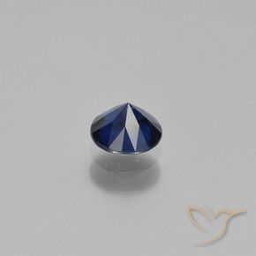 Safira Azul escuro Natural 0.66ct, Redondo, VS