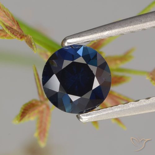0.66ct Natural Azul-marinho Safira, Redondo, VVS