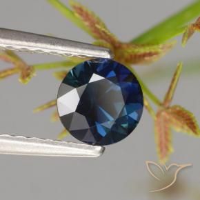 Safira Azul-marinho Natural 0.66ct, Redondo, VVS