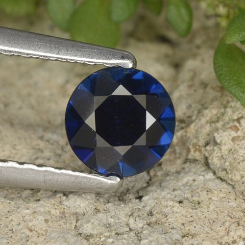 0.63ct Natural Azul profundo Safira, Redondo, VVS