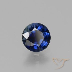 Safira Azul escuro Natural 0.78ct, Redondo, VVS