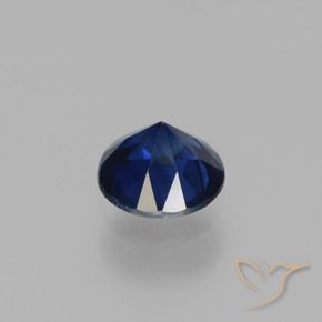 Safira Azul escuro Natural 0.78ct, Redondo, VVS