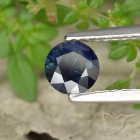 Safira azul real Natural 0.55ct, Redondo, VS