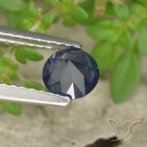 Safira azul real Natural 0.55ct, Redondo, VS