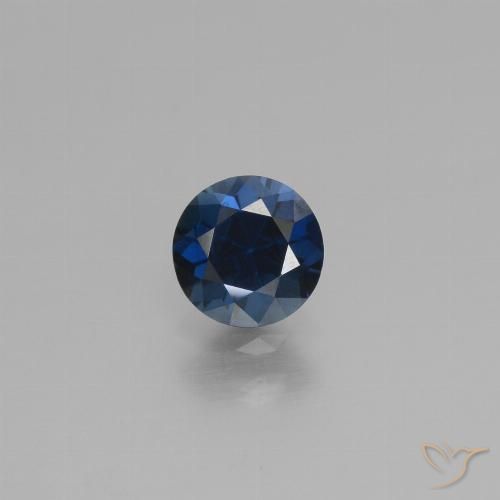 0.79ct Natural Crepúsculo Azul Safira, Redondo, VS