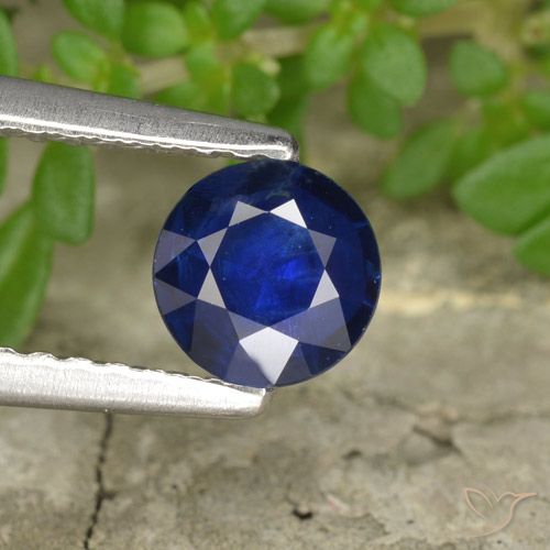 0.55ct Natural Azul profundo Safira, Redondo, VS