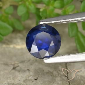 Safira Azul profundo Natural 0.55ct, Redondo, VS