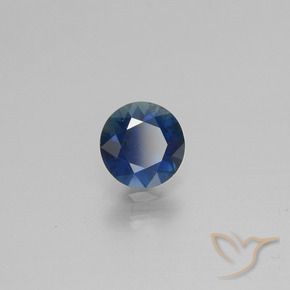 Safira Azul da meia noite Natural 0.70ct, Redondo, VS