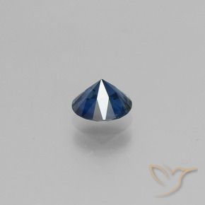 Safira Azul da meia noite Natural 0.70ct, Redondo, VS