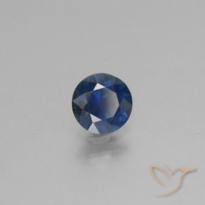 Safira azul real Natural 0.69ct, Redondo, VS