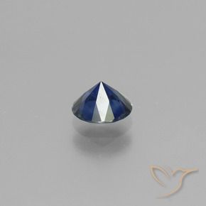 Safira azul real Natural 0.69ct, Redondo, VS