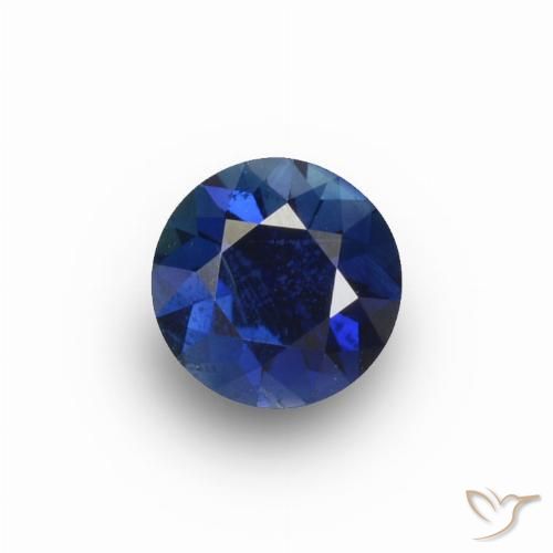 0.64ct Natural Crepúsculo Azul Safira, Redondo, VS, Photo A