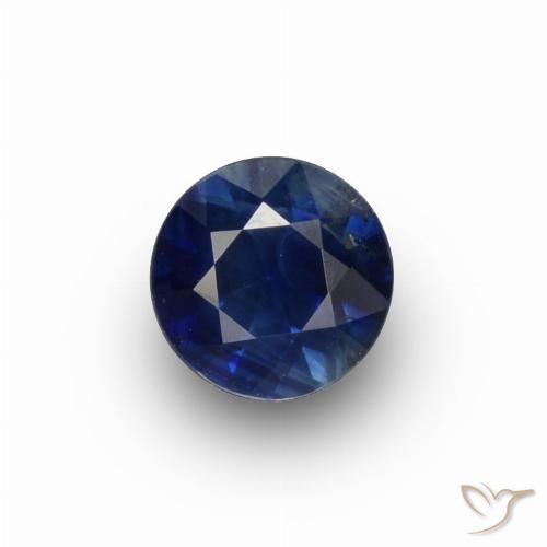 Safira azul solta de 0,67 quilates, diamante lapidado de 5,1 mm de Madagascar, Photo A
