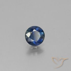 Safira Azul escuro Natural 0.62ct, Redondo, VS