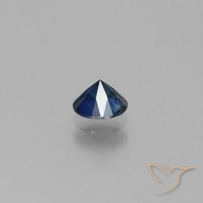 Safira Azul escuro Natural 0.62ct, Redondo, VS
