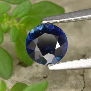 Safira crepúsculo azul natural 0,53ct, corte redondo, VVS-VS
