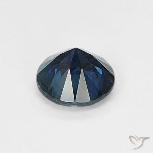 Safira Azul da meia noite Natural 0.65ct, Redondo, VVS-VS