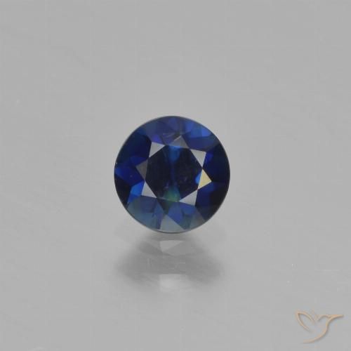 0.54ct Natural Azul escuro Safira, Redondo, VVS-VS
