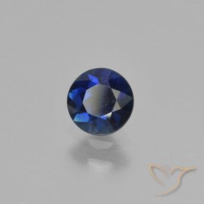 Safira Azul escuro Natural 0.54ct, Redondo, VVS-VS