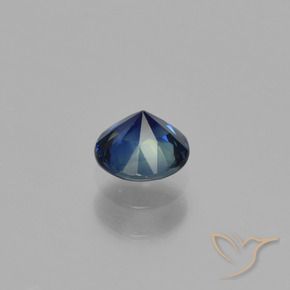 Safira Azul escuro Natural 0.54ct, Redondo, VVS-VS
