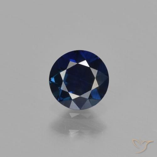 0.55ct Natural Azul-marinho Safira, Redondo, VVS-VS
