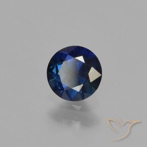Safira Azul-marinho Natural 0.55ct, Redondo, VVS-VS